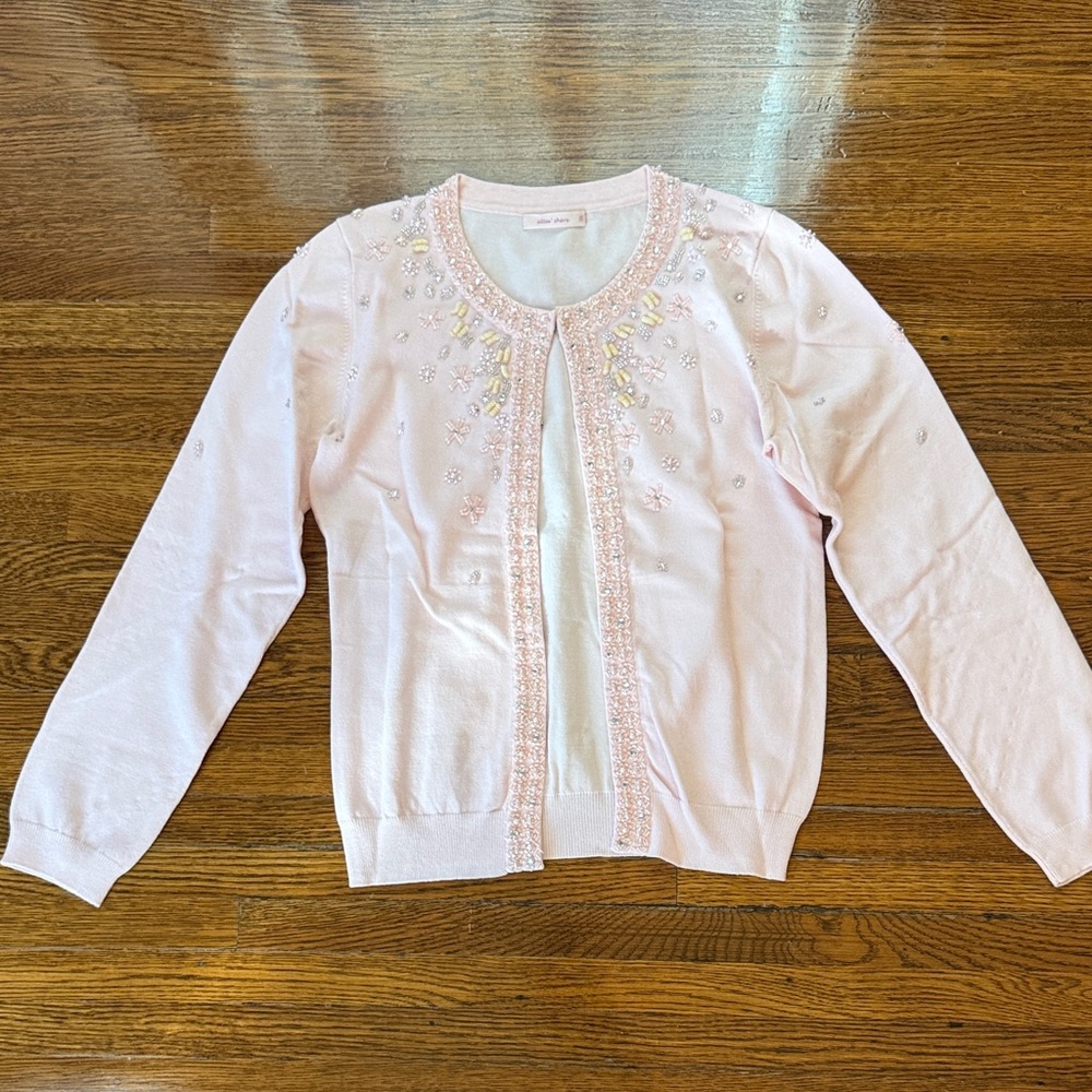 Light Pink Embellished Cardigan